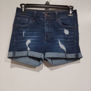 Womens/Juniors Wax Jean Butt I Love You Denim Distressed Shorts